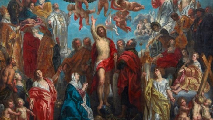 La Trinité entourée de saints, détail